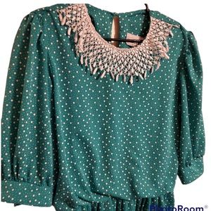 Vintage 80s Marla R. Ltd Polka Dot Midi Dress